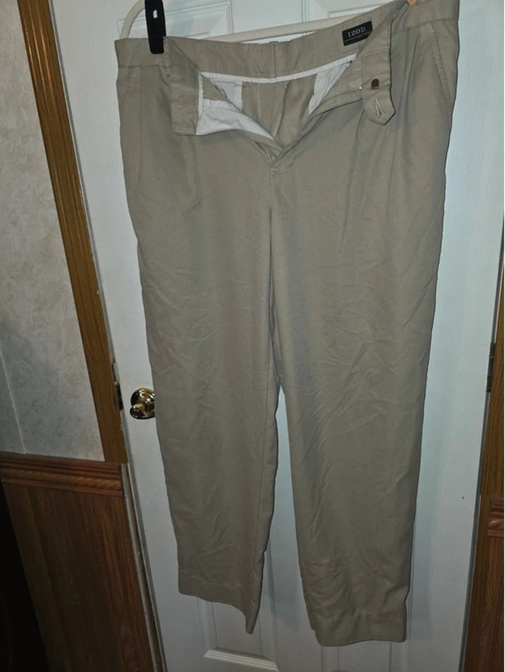 IZOD  Mens Performance Golf Chino Pants 36x32 Khaki Tan